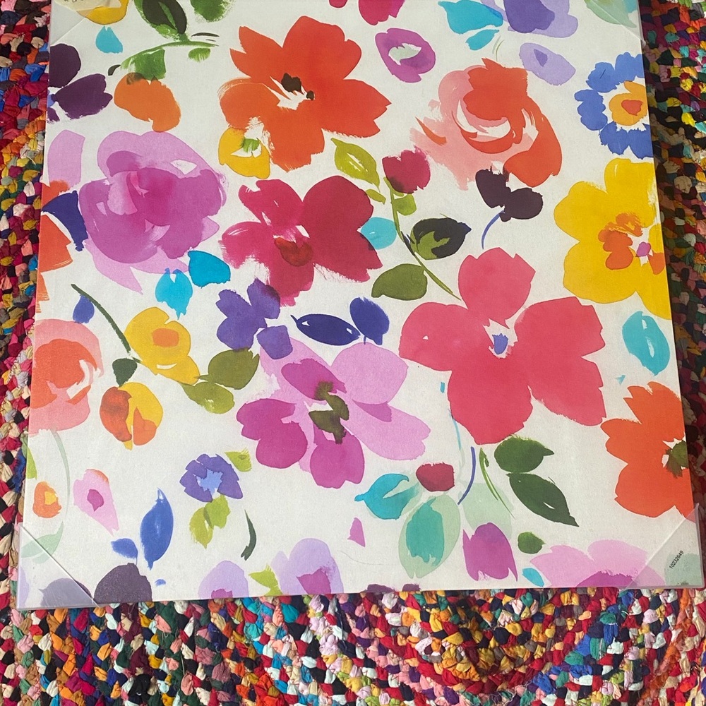 Floral Canvas Art with Vibrant Colors